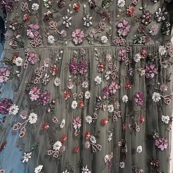 Needle & Thread Green Floral Embroidered Dress - Picture 2 of 4